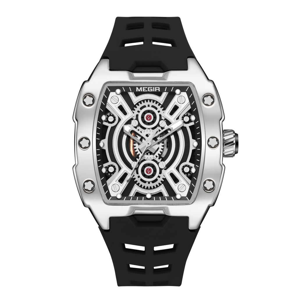 MEGIR Sport Watches for Men Waterproof Male Military Quartz Wristwatch Silicone Strap Large Dial Luminous Watch Montre Homme 8116