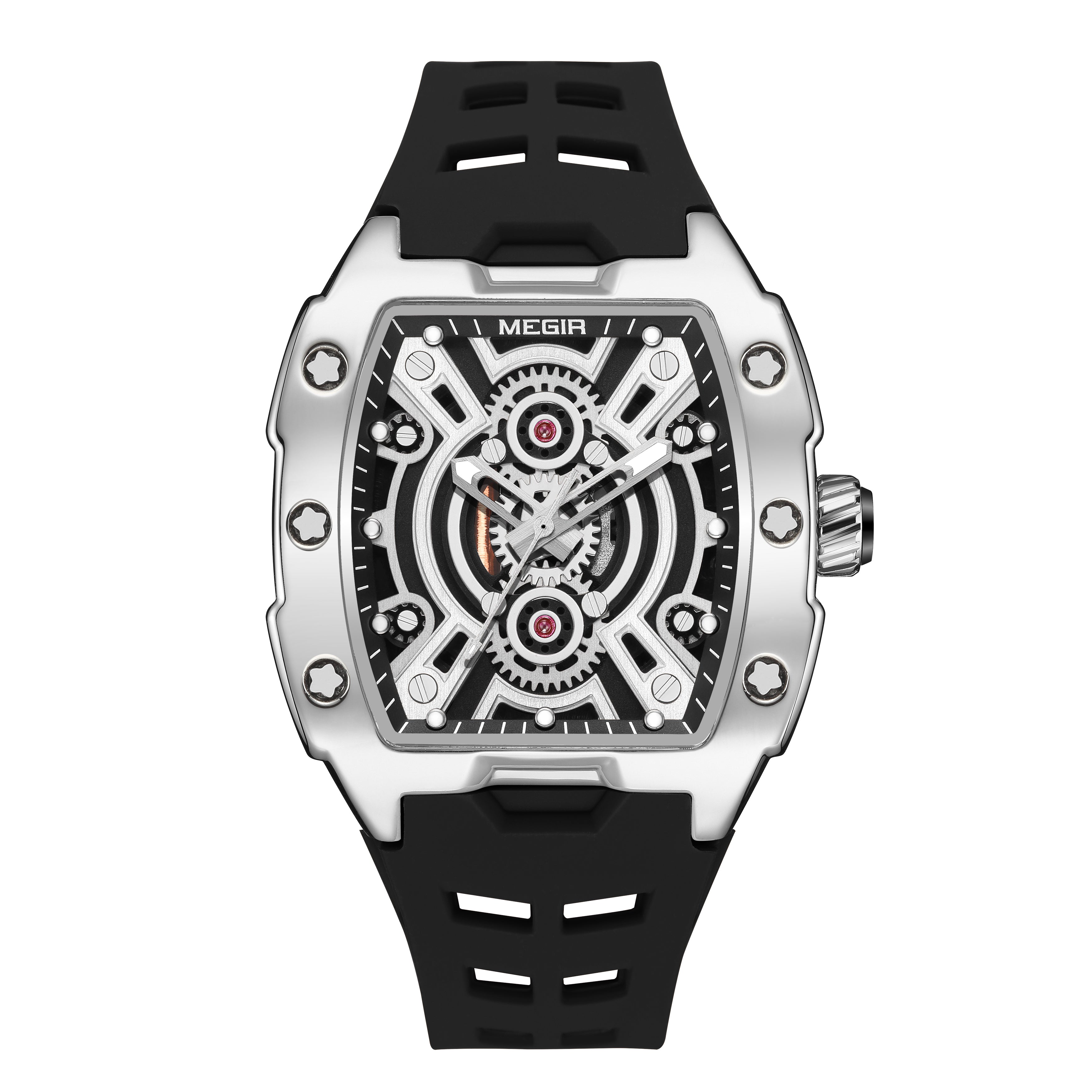 MEGIR Sport Watches for Men Waterproof Male Military Quartz Wristwatch Silicone Strap Large Dial Luminous Watch Montre Homme 8116