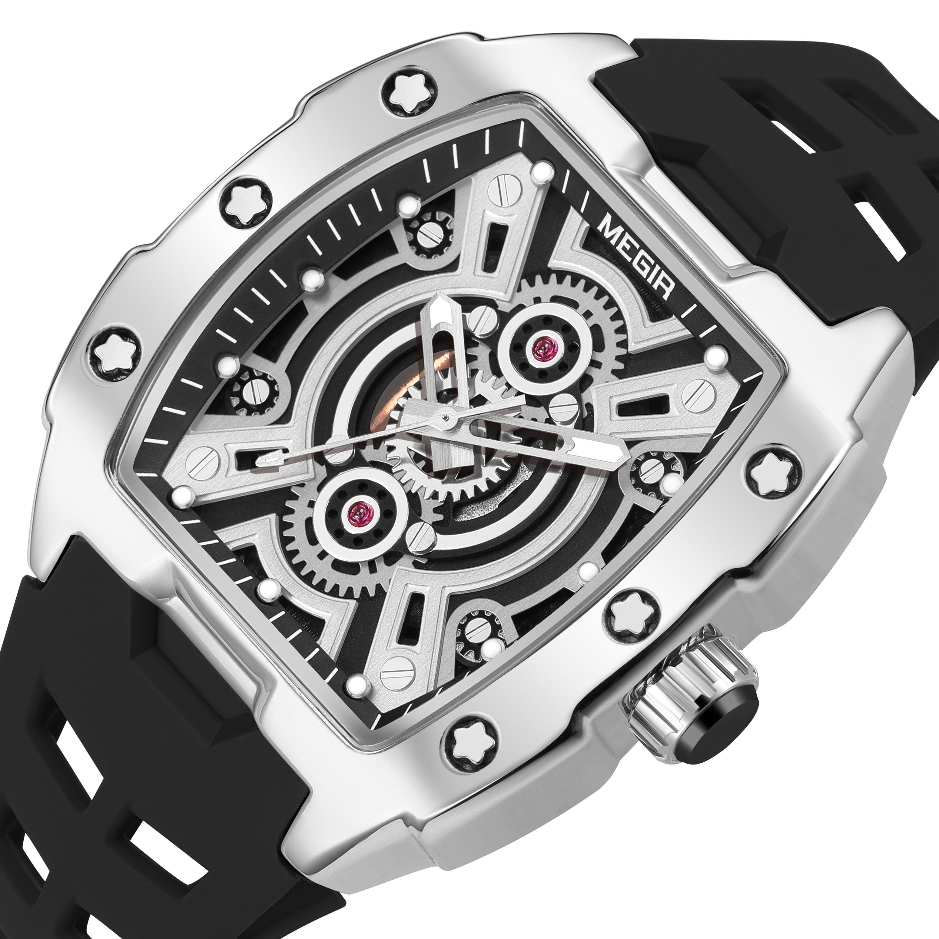 MEGIR Sport Watches for Men Waterproof Male Military Quartz Wristwatch Silicone Strap Large Dial Luminous Watch Montre Homme 8116