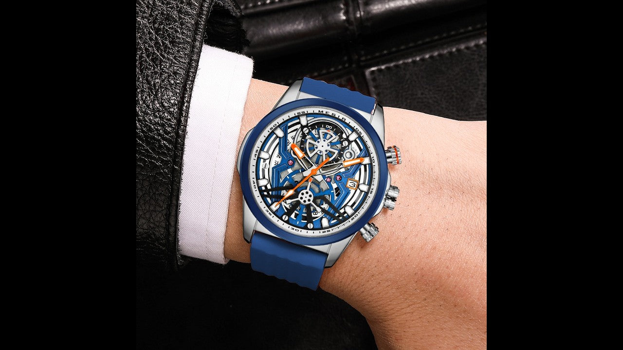 MEGIR Men's Watch Chronograph Fashion Quartz Wristwatch Waterproof Luminous Sports Military Watches Clock with Auto Date 2235