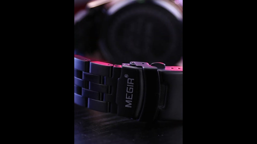 MEGIR Fashion Men Watches Luxury Business Wristwatch Stainless Steel Quartz Watch Calendar Luminous Man Clock Relogio Masculino 2154
