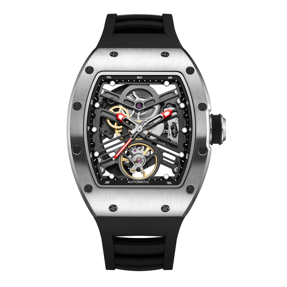 MEGIR 42MM Hollow Out Men Mechanical Watch Clock Stainless Steel Case Luminous Waterproof Automatic Watches Wristwatch 9190-13