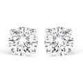 14K White Gold 1.00 Cttw Round Brilliant-Cut Near Colorless Diamond Classic 4-Prong Stud Earrings (H-I Color, I1-I2 Clarity)