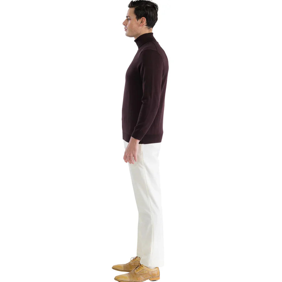 MENS BROWN PULLOVER TURTLENECK SWEATER-4