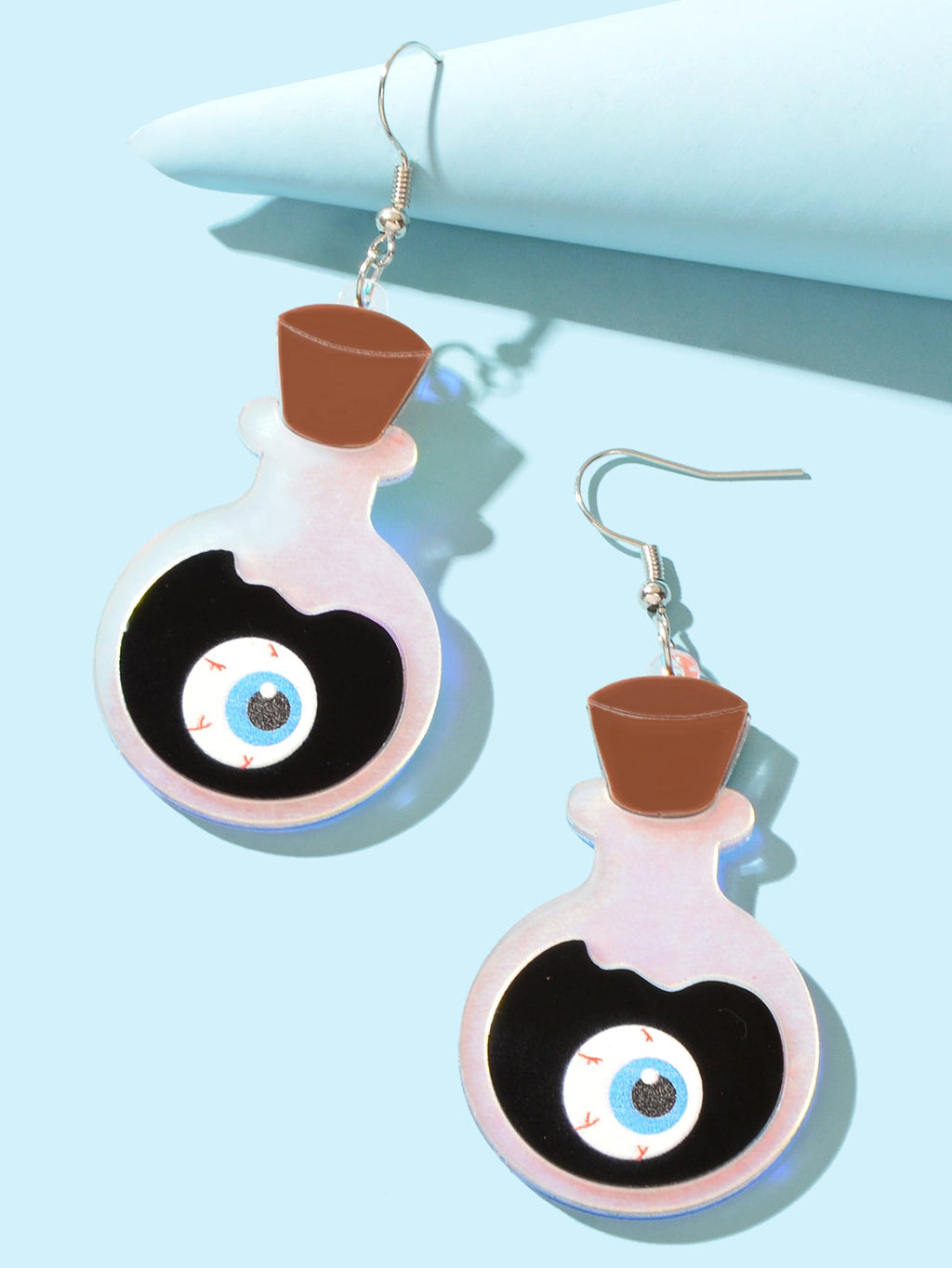 Exaggerated Cute Eye Bottle Dangle Statement Earrings Acrylic Designer Jewellery