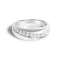 Men's.925 Sterling Silver 1/2 Cttw Diamond 9 Stone Band Ring