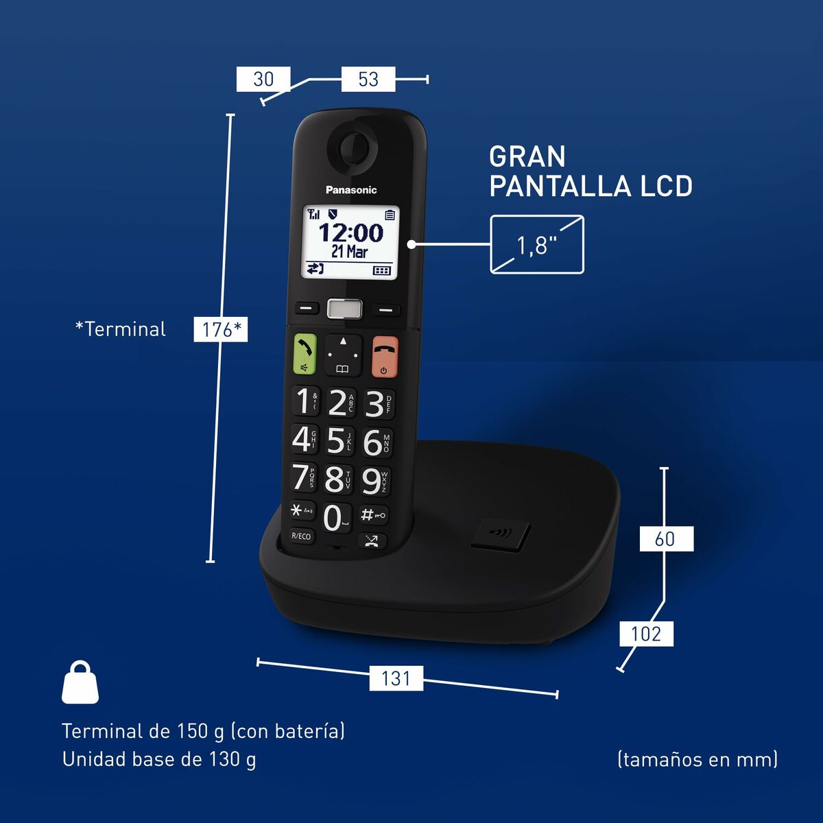 Wireless Phone Panasonic KX-TGU110EXB Black