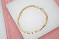 18K Gold Filled Cuban Link 4mm Chain Bracelet (I281)-0