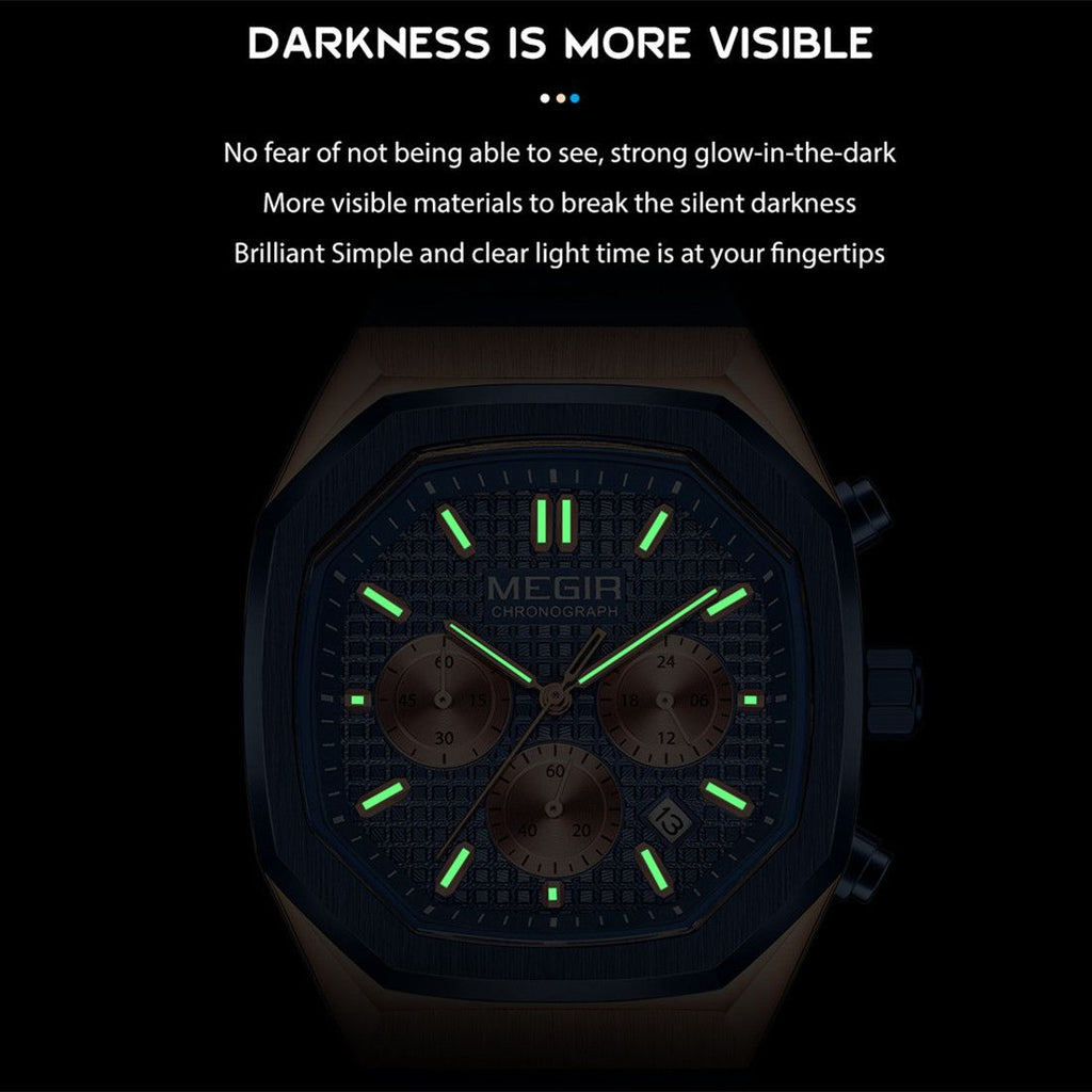 MEGIR Fashion Sport Military Watches for Men Luxury Quartz Wristwatch Silicone Strap Waterproof Date Clock 24-hour Reloj Hombre 2215