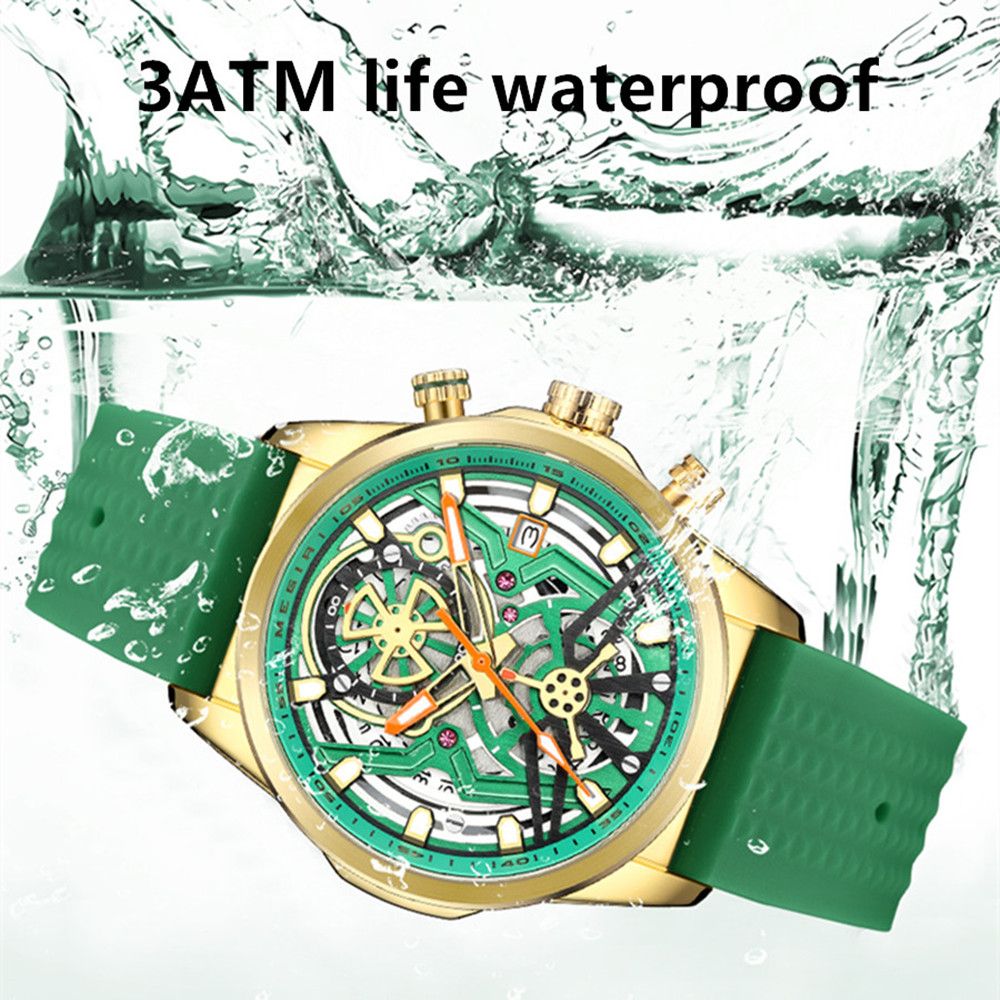 MEGIR Men's Watch Chronograph Fashion Quartz Wristwatch Waterproof Luminous Sports Military Watches Clock with Auto Date 2235
