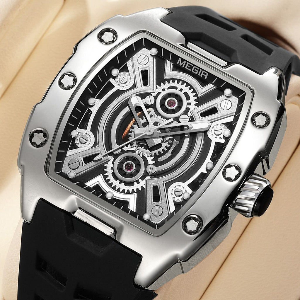 MEGIR Sport Watches for Men Waterproof Male Military Quartz Wristwatch Silicone Strap Large Dial Luminous Watch Montre Homme 8116