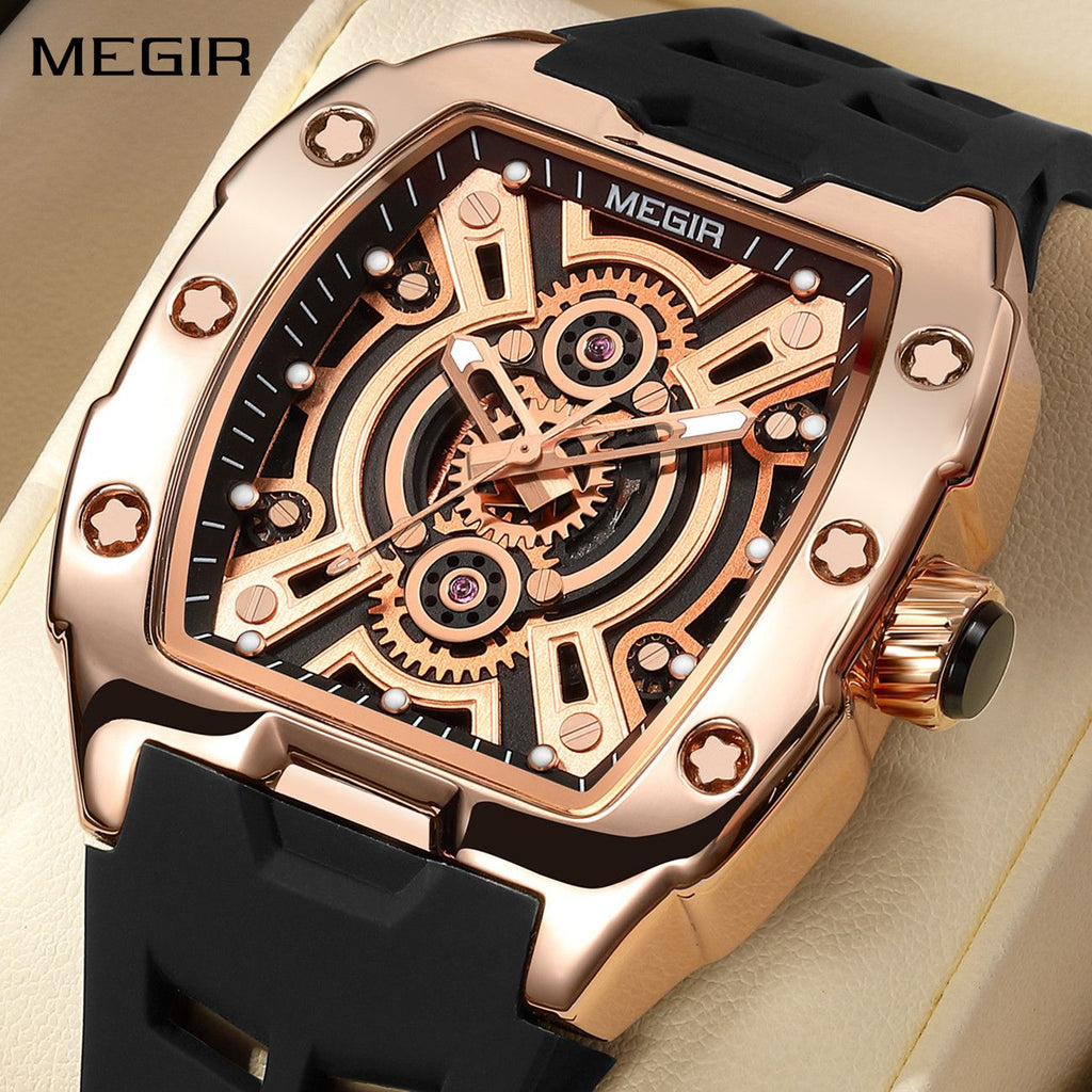 MEGIR Sport Watches for Men Waterproof Male Military Quartz Wristwatch Silicone Strap Large Dial Luminous Watch Montre Homme 8116
