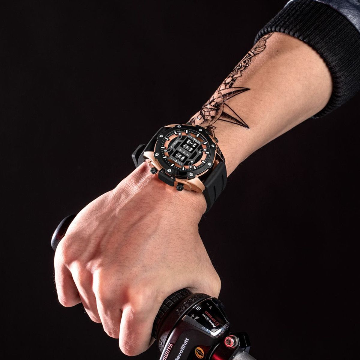 RUIMAS Mens Watches Roller Pointer Sports Quartz WristWatch Fashion  Luxury Silicone Strap Waterproof Relogio Masculino 553