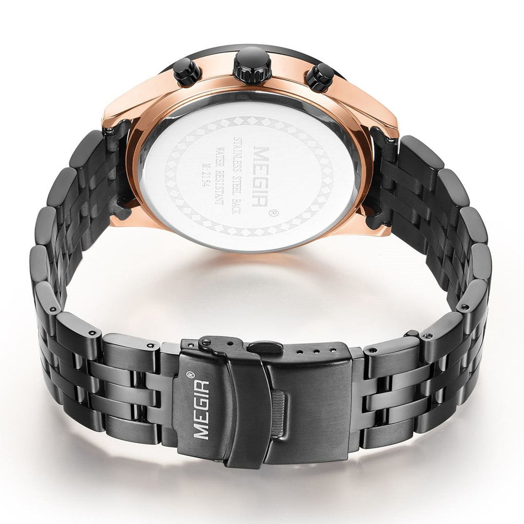 MEGIR Fashion Men Watches Luxury Business Wristwatch Stainless Steel Quartz Watch Calendar Luminous Man Clock Relogio Masculino 2154