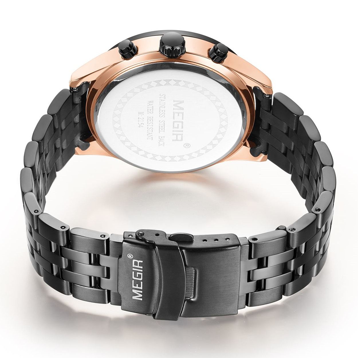 MEGIR Fashion Men Watches Luxury Business Wristwatch Stainless Steel Quartz Watch Calendar Luminous Man Clock Relogio Masculino 2154