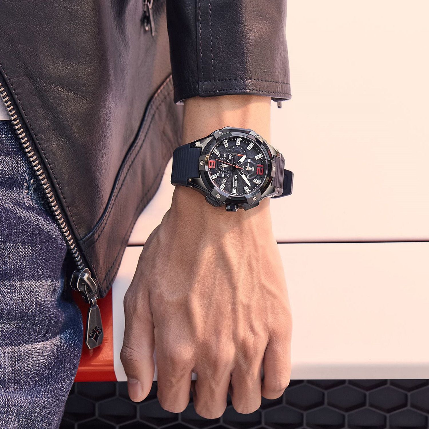 MEGIR Men's Chronograph Original Top Luxury Sports Military Watches for Men Date Luminous Wristwatches Clock Relogio Masculino 2161