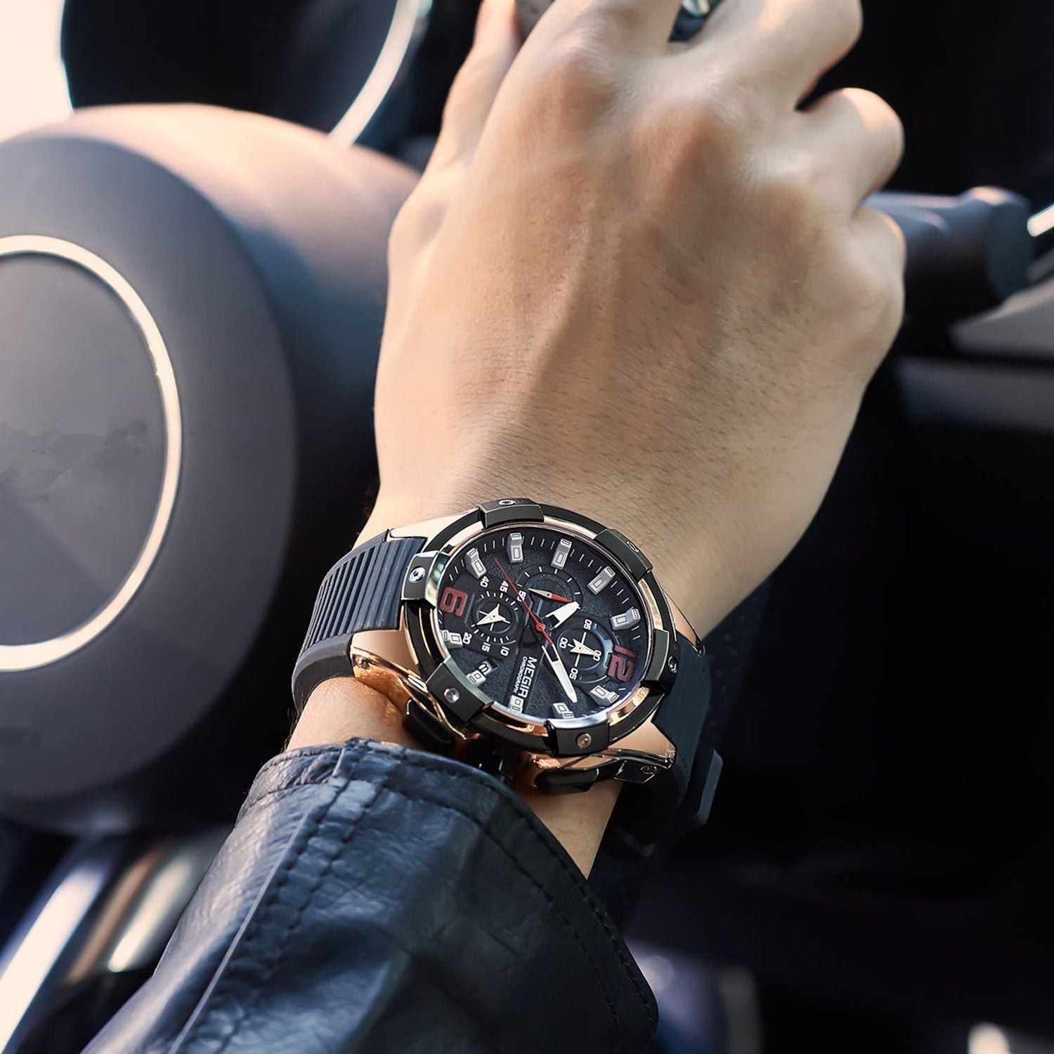 MEGIR Men's Chronograph Original Top Luxury Sports Military Watches for Men Date Luminous Wristwatches Clock Relogio Masculino 2161