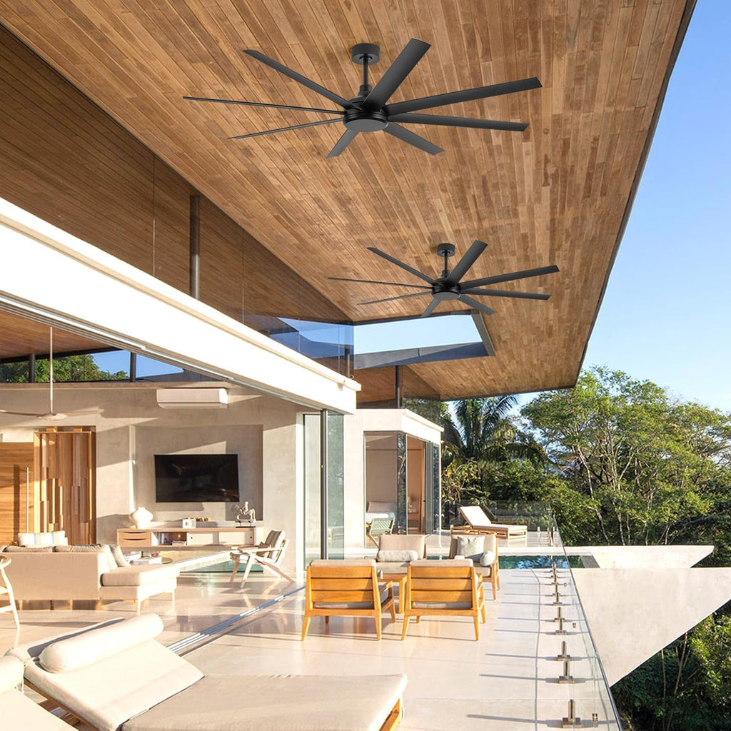65 Inch Matte Black Ceiling Fan With Remote Quiet DC Motor-2