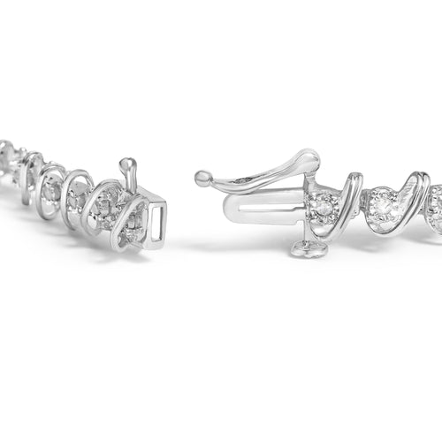 .925 Sterling Silver 1/2 Cttw Diamond Miracle-Set 7" Tennis Bracelet (I-J Color, I3 Clarity)