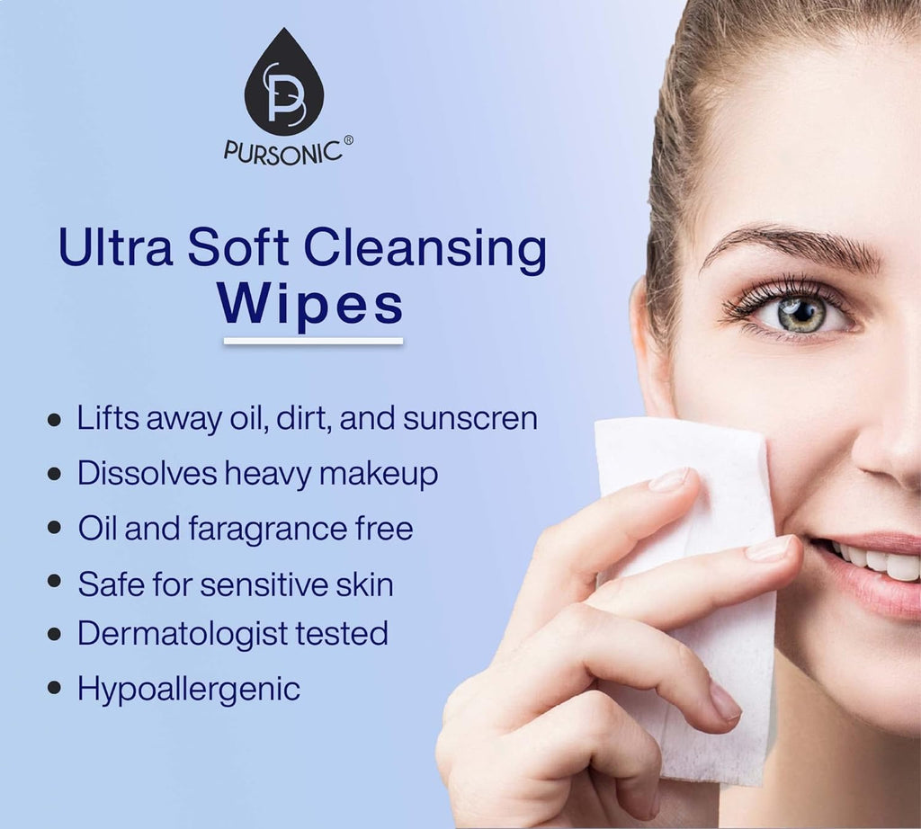 Pursonic Fresh & Clean Skincare Bundle: Clean Facial Towels + Makeup Removal Wipes