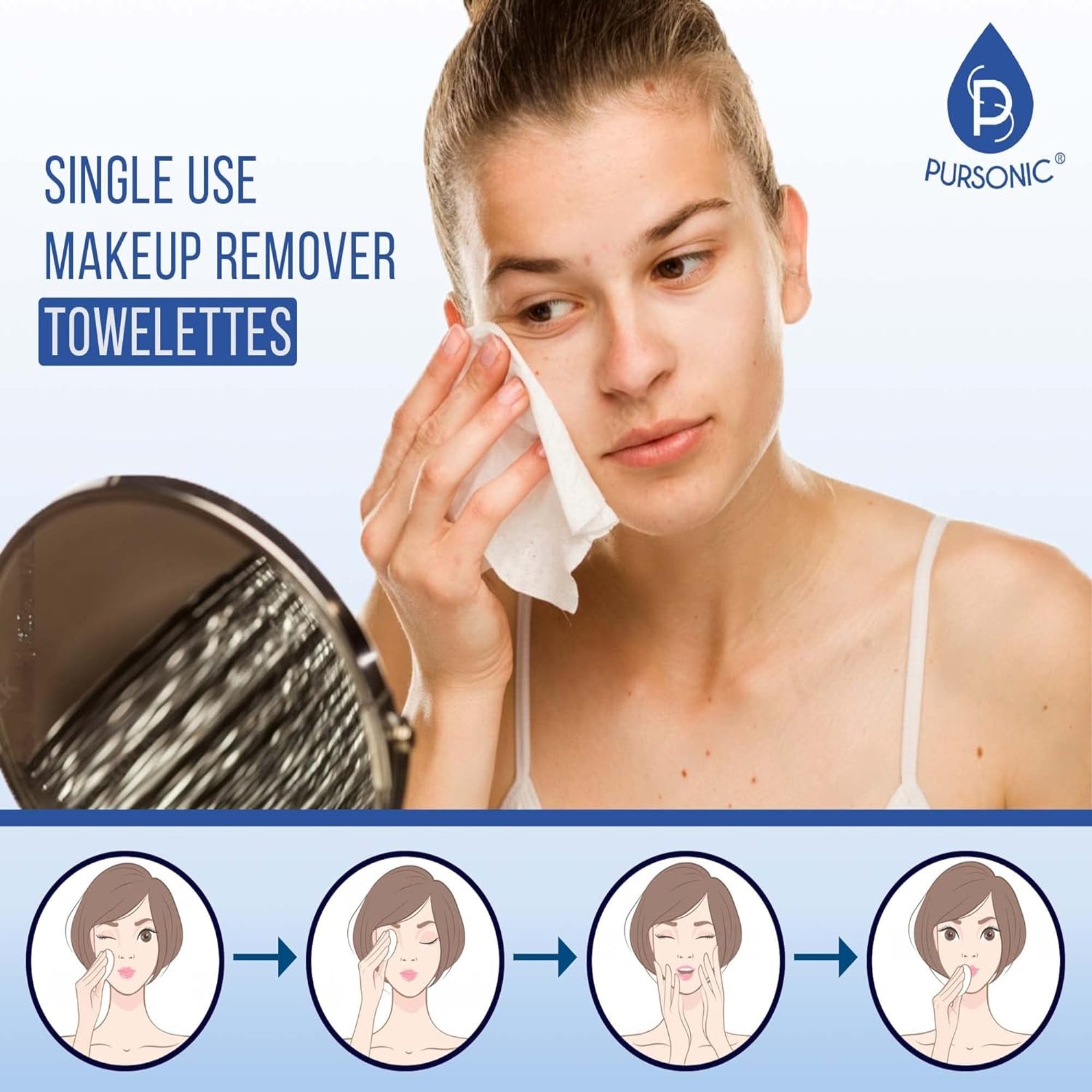 Pursonic Fresh & Clean Skincare Bundle: Clean Facial Towels + Makeup Removal Wipes