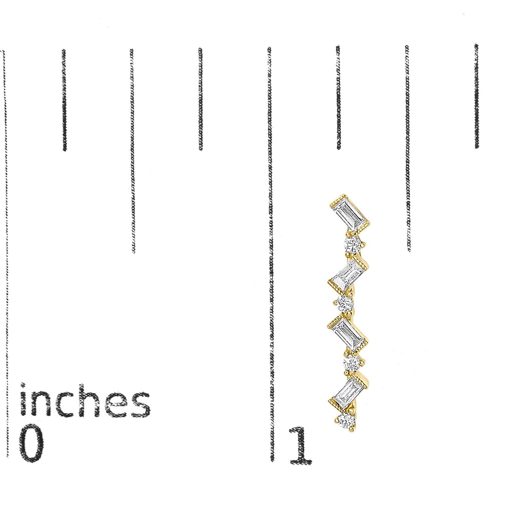 14K Yellow Gold 1/2 Cttw Diamond Zig Zag Drop Earrings (I-J Color, SI2-I1 Clarity)
