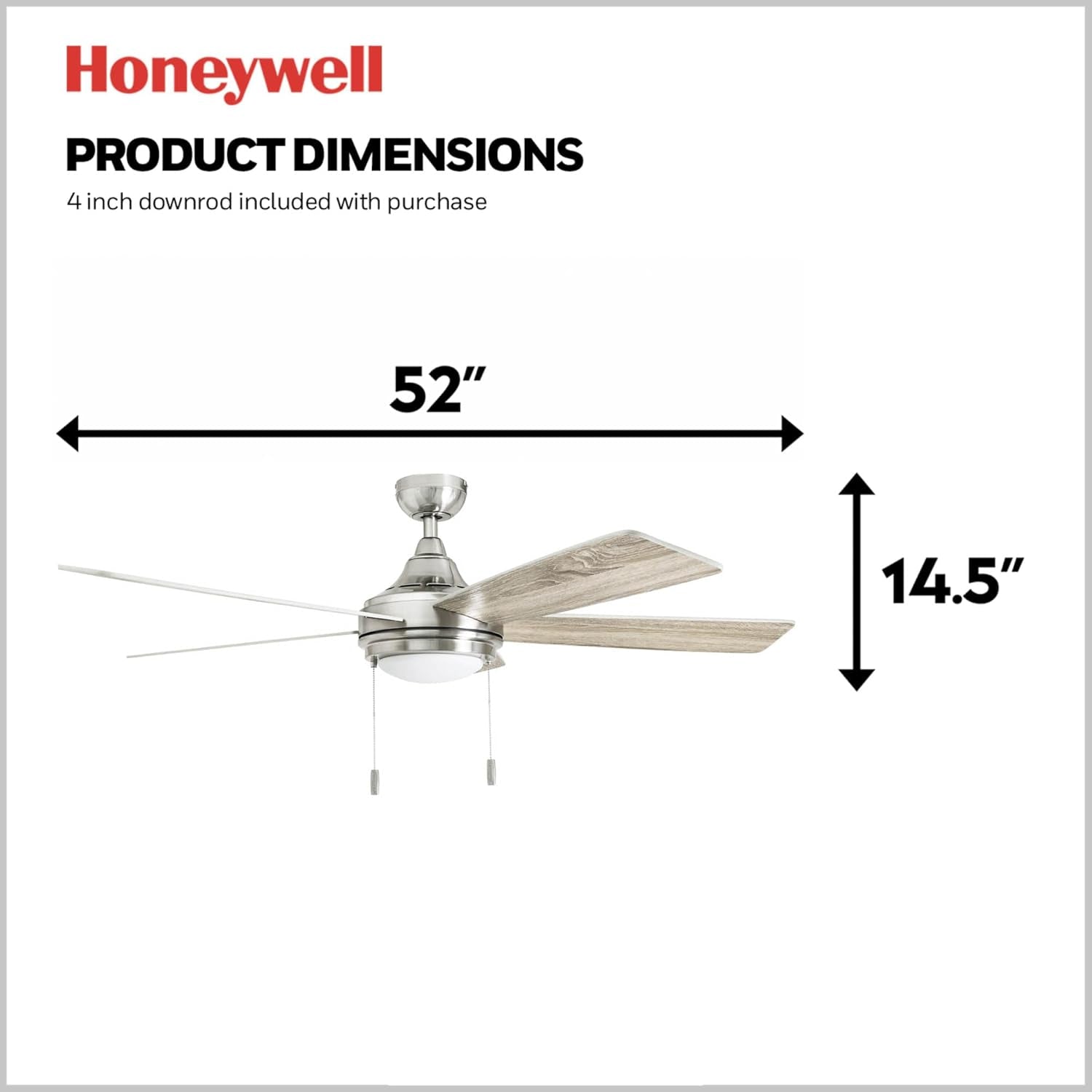 Ventnor 52 Inch Indoor Ceiling Fan LED Light For Rooms-4