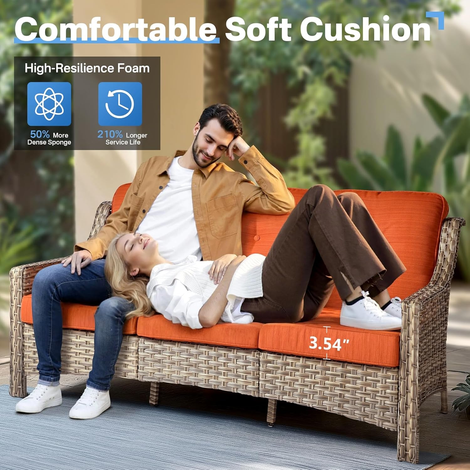 Outdoor Conversation Set with Fire Pit and Swivel Chairs-3