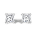 14K White Gold Princess Cut Lab-Grown Diamond Solitaire Stud Earrings (F-G Color, VS2-SI1 Clarity)