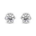 14K Gold 1/2 Cttw Round Diamond Crown Stud Earring (I-J Color, I1-I2 Clarity)