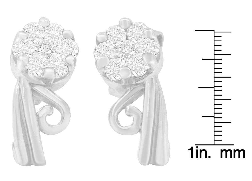 14K White Gold 1/2 cttw Round Cut Diamond Earrings (H-I, I1-I2)