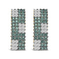 14K Yellow Gold 2 cttw White and Treated Blue Diamond Earrings (H-I, SI1-SI2)