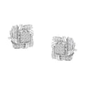 .925 Sterling Silver 1/2 Cttw Round-Cut Diamond Stud Earrings (I-J Color, I1-I2 Clarity)