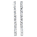 14K White Gold 2.0 Cttw Round Brilliant Cut Diamond Oblong Hinged Leverback Hoop Earrings (I-J Color, I1-I2 Clarity)