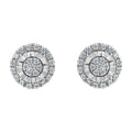 Sterling Silver Diamond Cluster Earrings (1 cttw, I-J Color, I2-I3 Clarity)