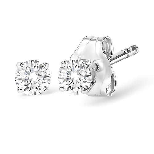 14K Gold 1.0 Cttw Lab Grown Diamond Solitaire Stud Earrings