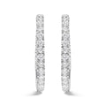 14K White Gold 5.00 Cttw Lab Grown Diamond Inside Out Hoop Earrings (F-G Color, VS1-VS2 Clarity)