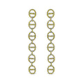 Sterling Silver 1.0 Cttw Yellow Diamond Linked Circle Drop Earrings