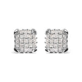 10K White Gold 3/4 Cttw Princess Diamond Composite Open Frame Stud Earrings (I-J Color, I1-I2 Clarity)