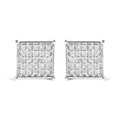 10K White Gold 3/4 Cttw Princess Diamond Composite Stud Earrings (I-J Color, I1-I2 Clarity)