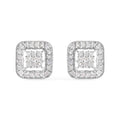10K White Gold 5/8 Cttw Diamond Square Shaped Composite Stud Earrings (I-J Color, I1-I2 Clarity)