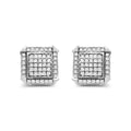 10K White Gold 1.0 Cttw Diamond  Composite with Halo Stud Earrings (H-I Color, I1-I2 Clarity)