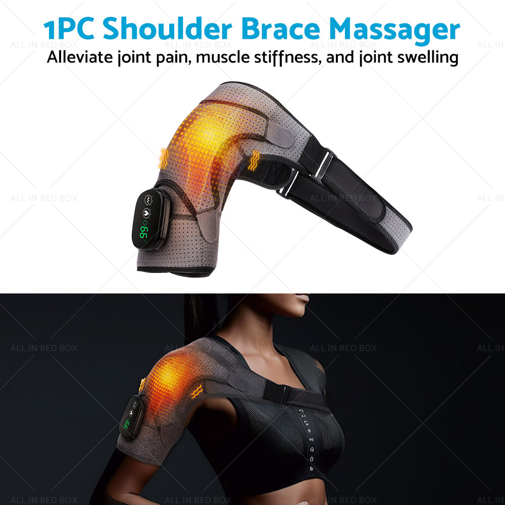 Heated Shoulder Brace Massage Rotator Cuff Support Compression Wrap Rechargeable