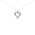 .925 Sterling Silver 3.00 Cttw Round Cut Diamond Cluster Heart 18" Pendant Necklace (K-L Color, I1-I2 Clarity)
