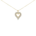 .925 Sterling Silver 3.00 Cttw Round Cut Diamond Cluster Heart 18" Pendant Necklace (K-L Color, I1-I2 Clarity)