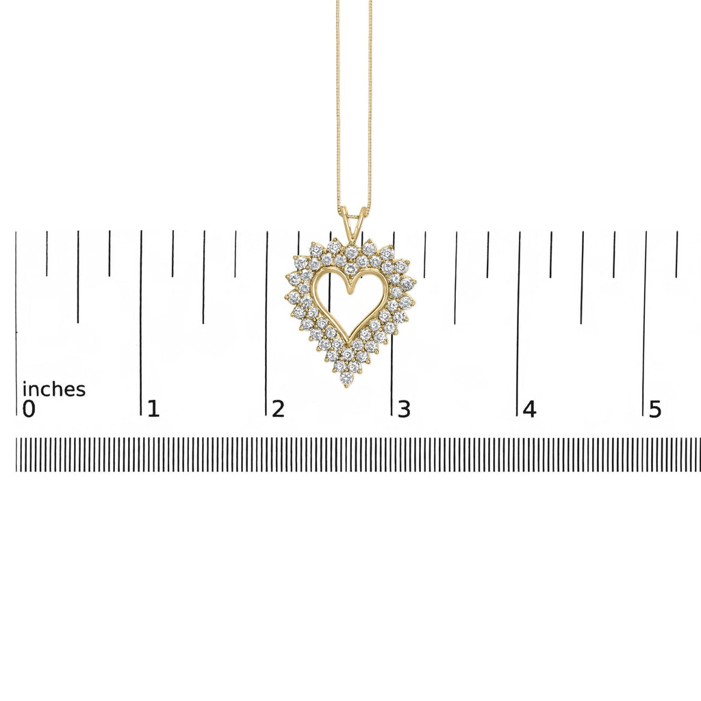 .925 Sterling Silver 3.00 Cttw Round Cut Diamond Cluster Heart 18" Pendant Necklace (K-L Color, I1-I2 Clarity)