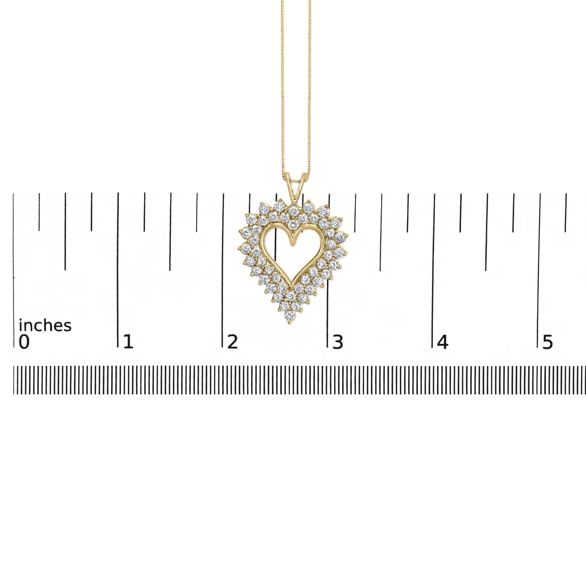 .925 Sterling Silver 3.00 Cttw Round Cut Diamond Cluster Heart 18" Pendant Necklace (K-L Color, I1-I2 Clarity)