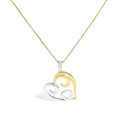 10K Yellow Gold Over .925 Sterling Silver Open Heart with Swirls 18" Box Chain Pendant Necklace
