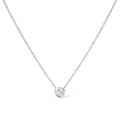 10K Gold 1/10 Carat Round Brilliant-Cut Diamond Modern Bezel-Set Solitaire 16"-18" Pendant Necklace