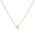 10K Gold Round Brilliant-Cut Diamond Modern Bezel-Set Solitaire 16"-18" Pendant Necklace (H-I Color, SI2-I1 Clarity)